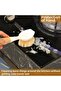 Three-piece kitchen dishwashing brush set, natural stone wood handle, white. - 2