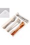 Cutlery storage box with dividers for knives, forks and spoons, white