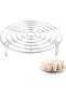 Round steaming rack, stainless steel, suitable for air fryers, silver.