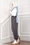 Adjustable Waist and Leg Shalwar Trousers Smoked - 4