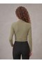 Women's Çağla Double-Breasted Collar Shoulder Pleated Padded Gathered Detailed Sandy Fabric Blouse - 7