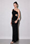 Lavin Asymmetric Patterned Dress Black - 3