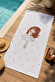 70X150 Beach Towel with Cute Lion Figure and Botanical Pattern - Digital Printed Colorfast Bath Towel - 4