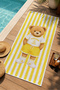 Cute Teddy Bear Turquoise Minimal Patterned 70X150 Beach Towel - Digital Printed Bath Towel - 4