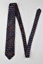 Navy Blue Small Pattern Italian Silk Pleated Tie Est230 - 5