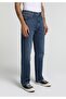 Relaxed Straight Fit Men's Dark Indigo Denim Jean Pants - 4