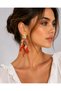 Coral Sea Shell Figured Dangle Earrings with Special Glass Stone Detail Gold Color Plated Summer Concept Design Women's Earrings