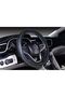 Microfiber Leather Car Medium Steering Wheel Cover (14.5''-15'',Black Dark Blue) - 2