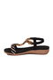 Women's Black Padded Sole Gold Detailed Ankle Strap Stylish Sandals B106 Z - 2