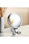 Double-Sided Hand Held Mirror, Foldable 1X/10X Makeup Mirror with Adjustable Handle/Stan