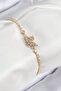 Brass Zircon Stone Swan Model Gold Color Women's Bracelet