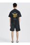 Mingalondon Washable Back Printed Peace Unisex Vintage T-Shirt