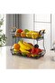 2-Tier Fruit & Vegetable Storage Rack, White, Modern, Portable, Detachable, Tiered Shelf, Countertop