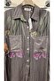Italian Linen Set Long Tunic Shirt Pants with Sequin Detail - 5