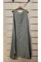 Italian Sleeveless Linen Dress with Gathered Collar - 5