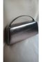Women's Metallic Anthracite Metal Handle Rectangular Evening Dress Special Occasion Portfolio Bag - 2