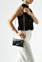 Shiny Black Wallet Bag with Chain Strap and Buckle Women's Crossbody Bag - 2