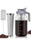Cold Brew Coffee Maker Jar - 64oz Thick Glass Multipurpose Mason Pitcher Spout Lid with Handle & Sta