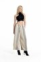 Beige Black Striped Linen Blend Wide Leg Trousers 19178 - 2