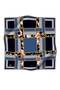 100% Twill Silk Stripes Belt and Flower Patterned Indigo - Gray Colored 90X90 Scarf Sewing Shape: Hand - 4