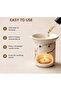 Ceramic Essential Oil Burner & Wax Melt Warmer, Multi-Functional Aromatherapy Diffuser with Tealight Candle Holder for Home, Bedroom, Office & Spa - 3