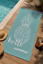 Turquoise Hello Summer Pineapple Patterned 70X150 Beach Towel - Digital Printed Bath Towel - 3