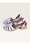 Women's Genuine Leather Ankle Strap Closed-Front Thick Heeled Sandals Mink - 5