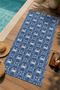 Navy Blue White Classic Crab Damask Patterned 70X150 Beach Towel - Cotton Bath Towel - 3