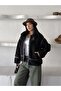 Oversized Plush Coat with Premium Leather Detailing