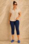 Women's Plus Size Elastic Waist Side Slit Pockets Stretchy Gabardine Capri Pants - 2