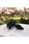 7013 Black Glittery Thick Square Heel Evening Dress Stiletto Shoes - 7