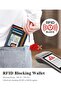 RFID zipper minimalist wallet burgundy card holder. - 5