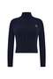Montagne Cashmere Hair Knit Crop Turtleneck Sweater Navy Blue
