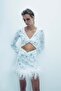 Myriam Sequined Padded Mini Dress White - 2
