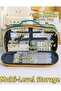 Pencil case 4 compartments large capacity multilayer. - 2