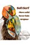 Women's white satin square scarf 70x70cm. - 3