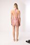 Zigzag Patterned Halter Neck Backless Pink Women's Mini Dress with Tie Detail - Liora - 3