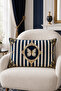 Striped Butterfly Navy Blue 2-Piece Throw Pillow Cover 35X55 cm - 2