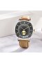Men's Stainless Steel Watch, Tan Leather Band | Trn-Ss43 - 6