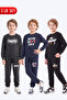 3-Piece Boys' Printed Crew Neck Double Pocket Tracksuit Set