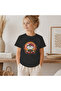 Kids' Kitty Yoga Patterned Printed T-Shirt 100% Cotton Single Jersey Fabric - Black - 2