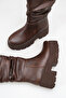 Women's Daily High-Top Comfortable Stylish Ines Brown Rustic Bellows Boots - 5