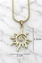 Steel Solaria Women's Gold Sun Figured Spiral Zircon Stone Necklace |   Anti-Tarnish2 Year Warranty - 4