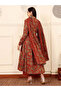 Red Viscose Kurta Palazzo with Dupatta Set - ALV2154-Red-Size-2XL-44-Inches - 5