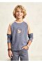 Organic 2 Color Raglan Sleeve Printed Spring Boy's Sweatshirt