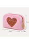 Plush Pen Holder and Makeup Bag Zippered Multi-Purpose Organizer Bag Pink - 2