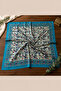 Turquoise Tile Patterned Square Scarf – Patterned Hijab Scarf - 2
