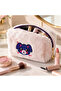 Plush Pen Holder and Makeup Bag Zippered Multi-Purpose Organizer Bag White