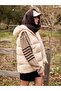 Women's Beige Hooded Regular Puffer Vest - 4