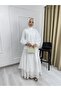 2098 Layered Skirt Detailed Balloon Sleeve Three-Piece Set - 3